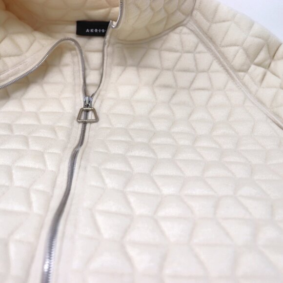 Akris 6 Medium Quilted Ivory Parka Jacket Blazer Coat - Picture 14 of 15